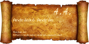 Andráskó András névjegykártya