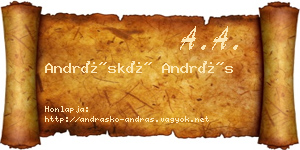 Andráskó András névjegykártya
