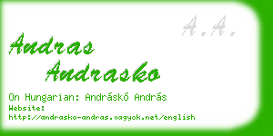 andras andrasko business card