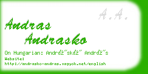 andras andrasko business card